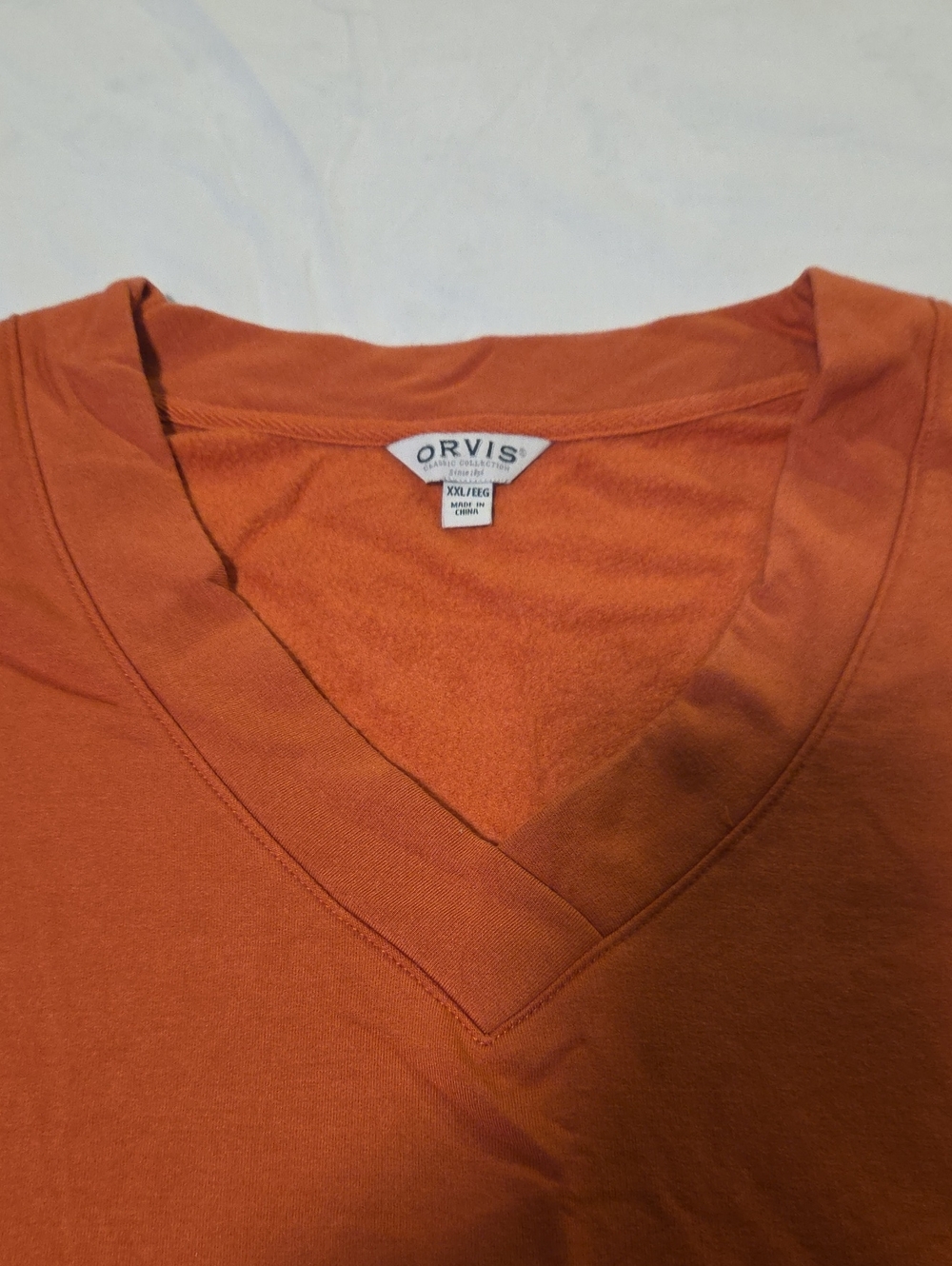 Orvis Women's V-Neck Long Sleeve Top - Rust